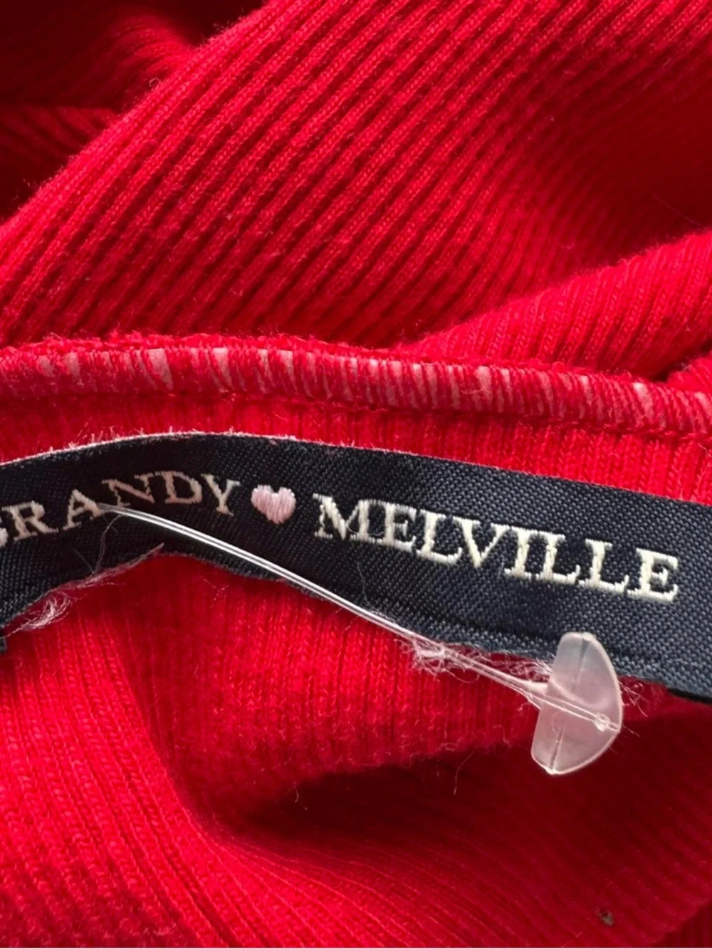 Brandy Melville red off the shoulder long sleeve top - Picture 5 of 5